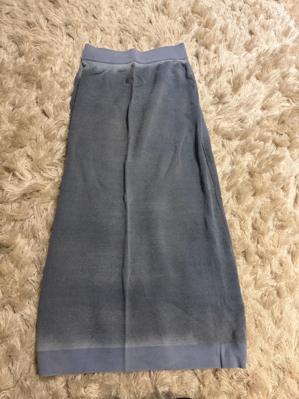 Women's Blue Maxi Knit Skirt with Stretch Waistband